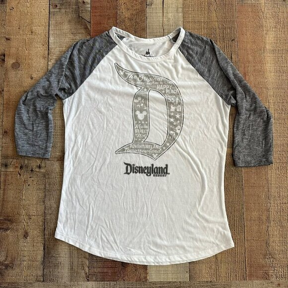 Disneyland White and gray raglan top women's Large - Picture 1 of 7